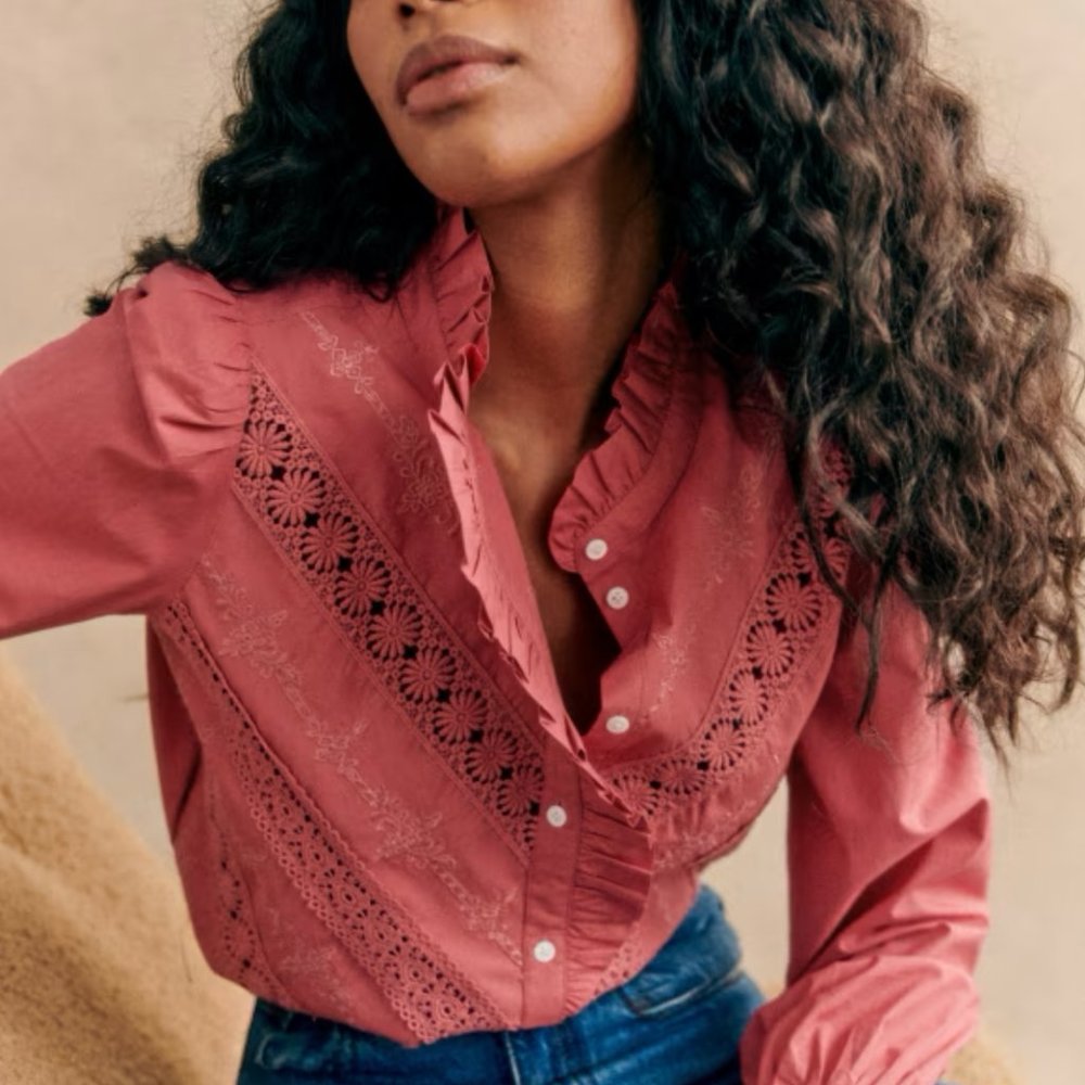 Sezane LOU SHIRT in  Light Rosewood (EU 34 / US 2)